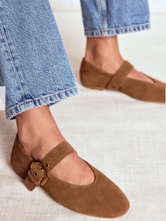 Boden Shoes - NEW Boden Kylie Flat Buckle Mary Janes Raw Umber EU 41 US 9.5
